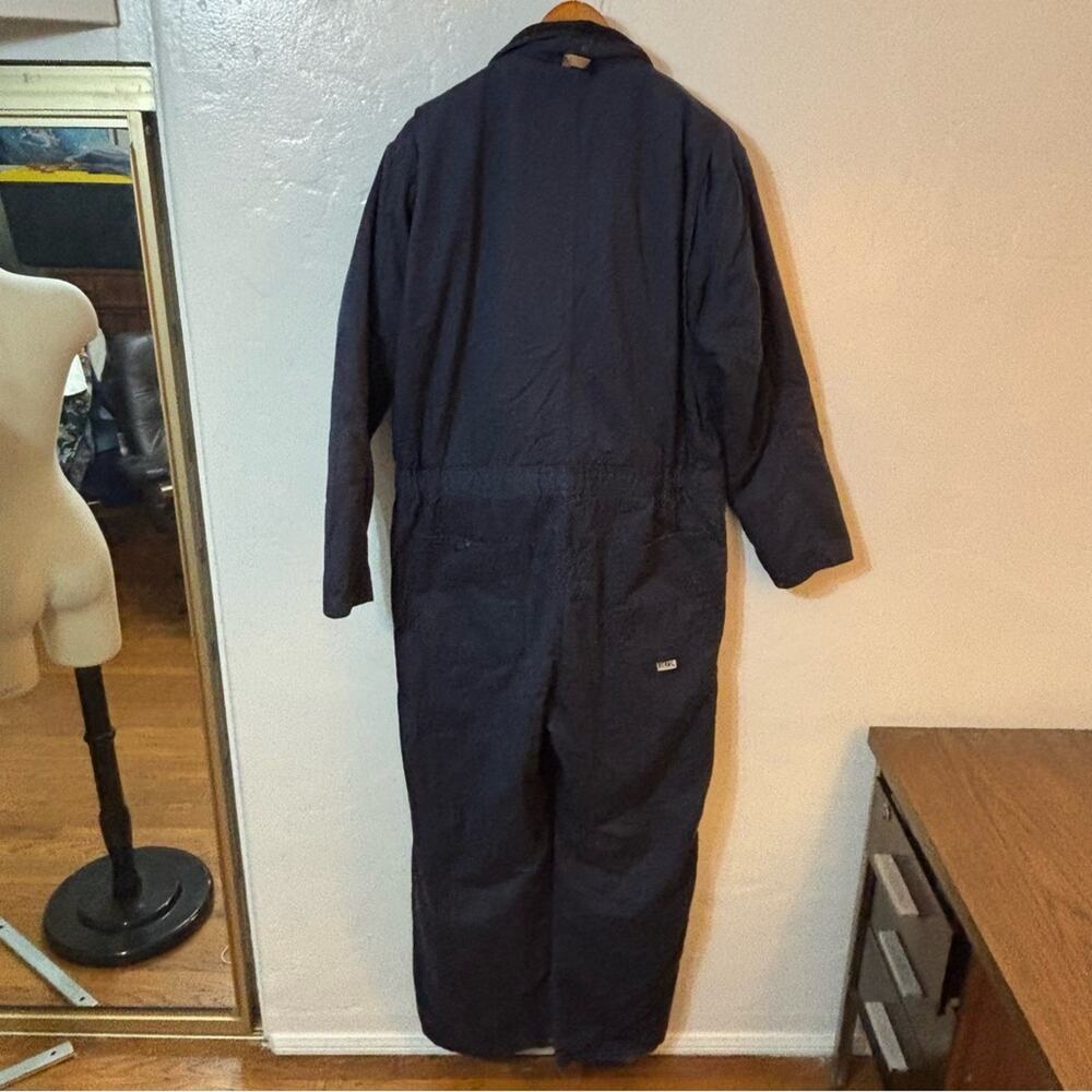 Vintage Berne Winter Insulated Duck Coveralls Navy Blue Workwear Large - Picture 6 of 15